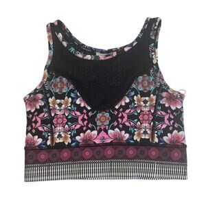 Nanette Lepore Play Bouquet Print Sports Bra Crop Top Women's Size XS Activewear